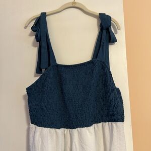 Blue Color Block Sundress